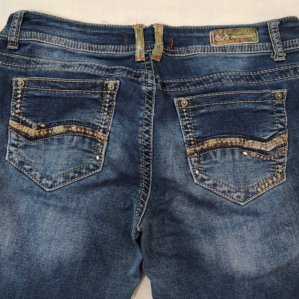 Real Tree Jeans Womens Size 31 Blue Mid Rise Stretch Slim Straight Cut Denim - Picture 5 of 16